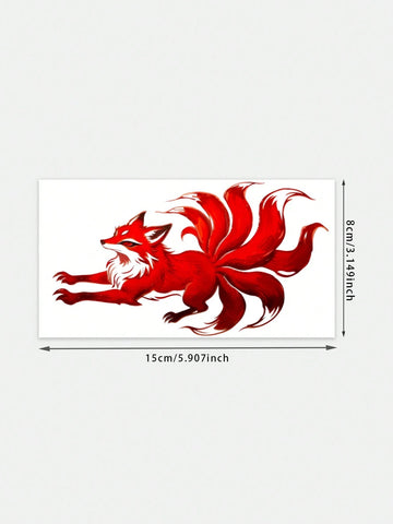 Nine-Tailed Fox Watercolor Tattoo Sticker
