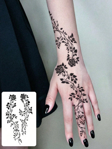 Bold Black Rose Gothic Tattoo Sticker