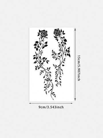 Bold Black Rose Gothic Tattoo Sticker