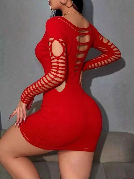 Fishnet Bodystocking Halterneck Bodysuit V
