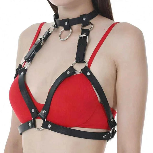 O-Ring Leather Chest Harness