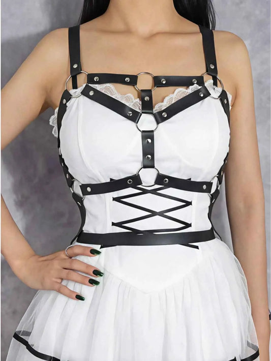 Plus Size Leather Harness Waist Belt Suspenders