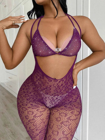 Leopard Fishnet Bodysuit 2pcs Set