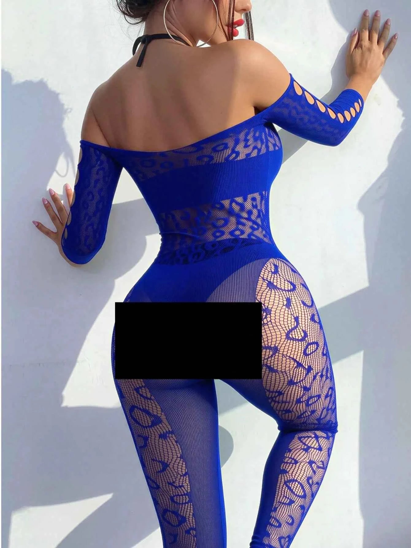 Women's Sexy Spaghetti Strap Mesh Bodysuit, Off Shoulder Fishnet Bodysuit Swimsuit Bikini Cover Up, Fishnet Dance Costume