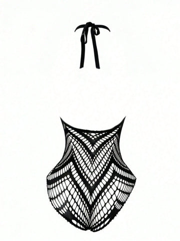 Mesh Jumpsuit Suspender Pantyhose