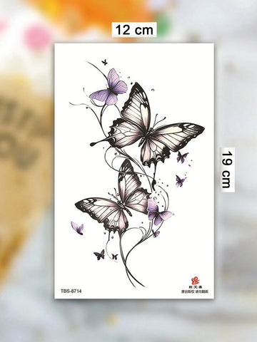 Butterfly Floral Ankle Tattoo Sticker