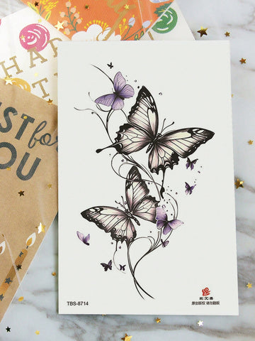 Butterfly Floral Ankle Tattoo Sticker