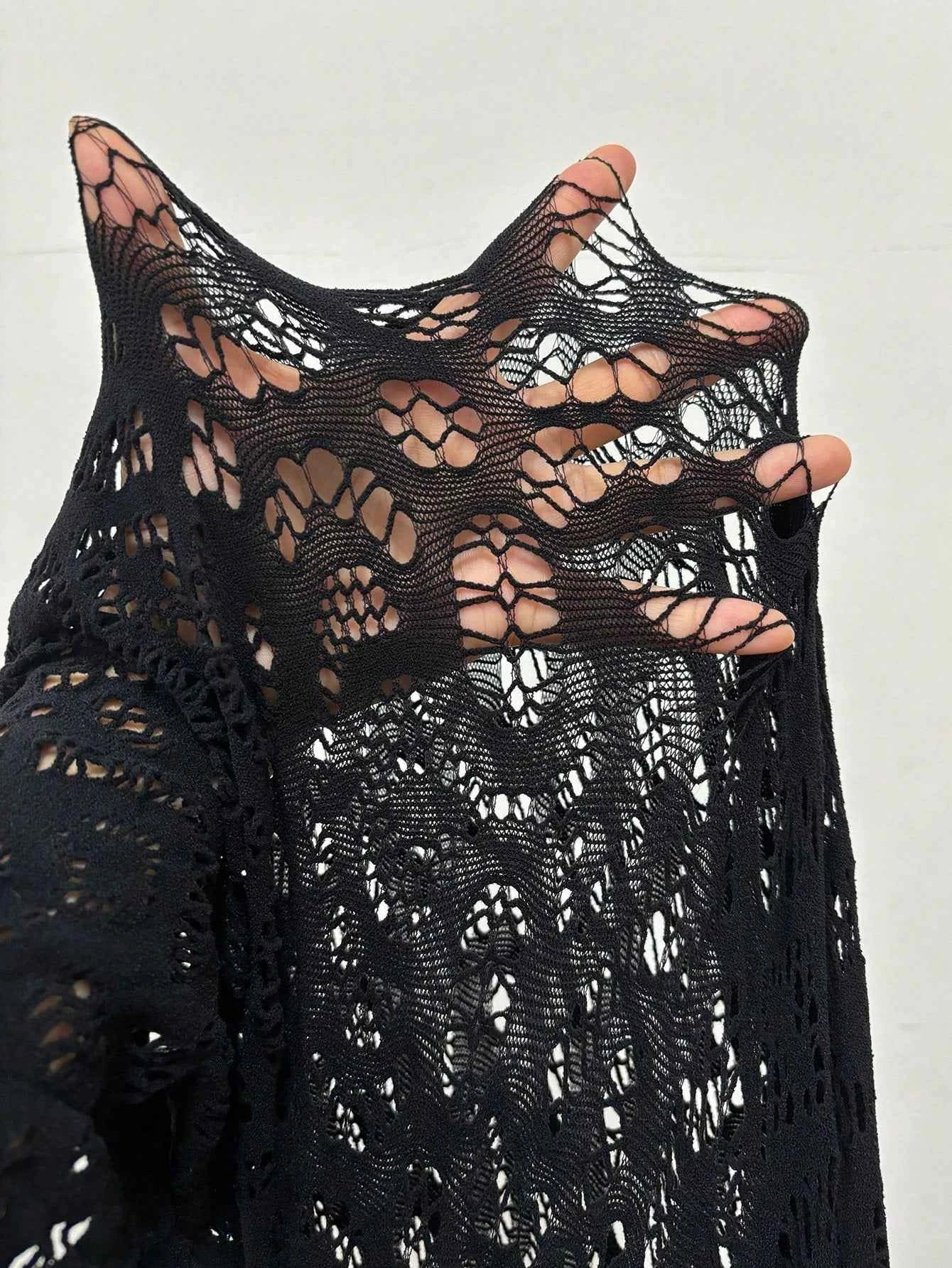 Deep V-Neck Bodycon Mini Dress - Black