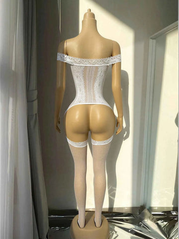 Fishnet Bodystocking Halterneck Bodysuit