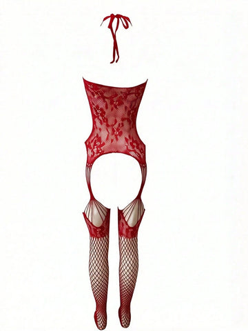 Sexy Lace Mesh Crotchless Bodystocking