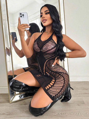 Hollow Mesh Sexy Nightgown