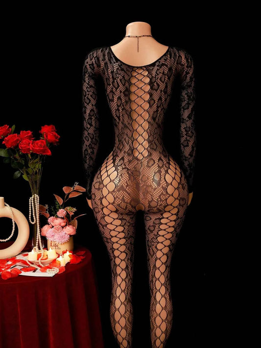 Halter Neck Open Crotch Bodystocking