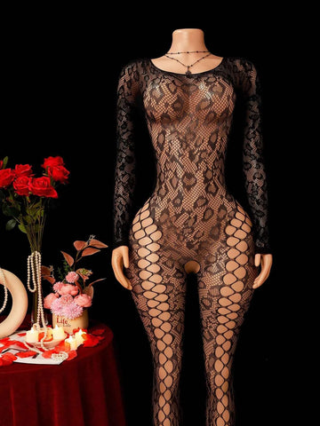 Halter Neck Open Crotch Bodystocking