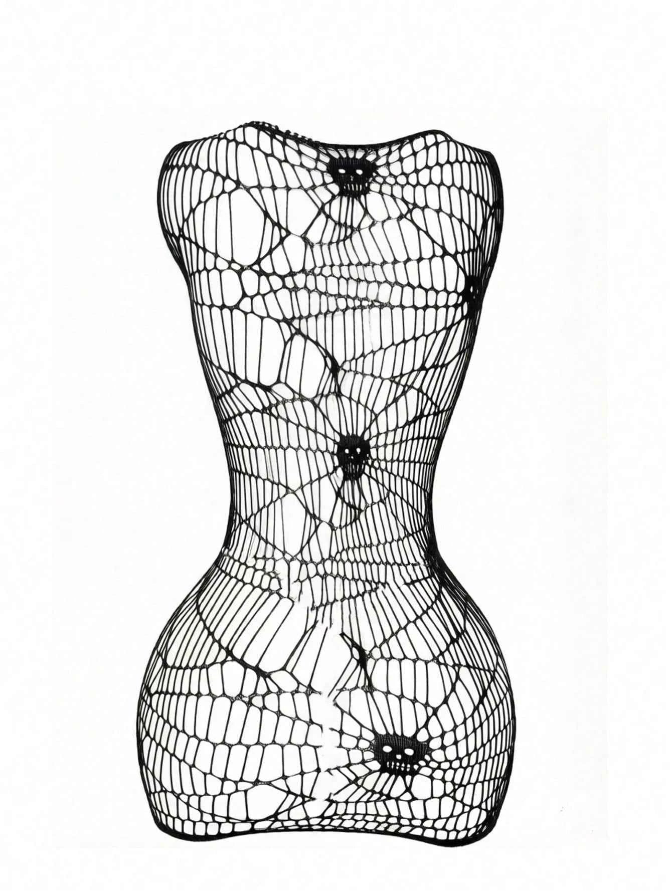 Halloween Spider Web Skeleton Stocking Costume