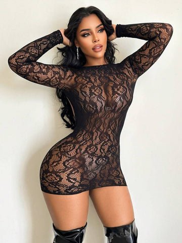 Lace Sheer Daily Home Sleep Dress