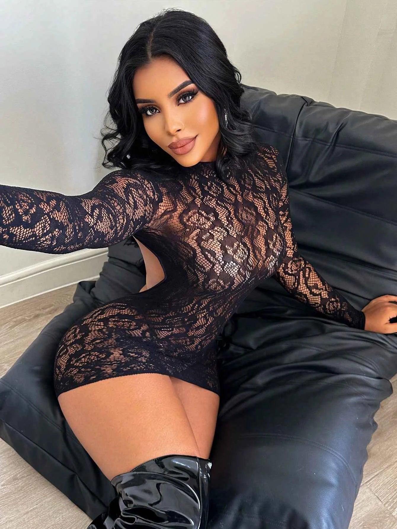 Lace Sheer Daily Home Sleep Dress