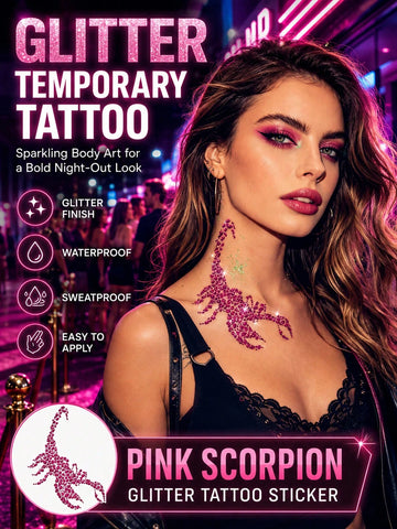 Glitter Spider Skull Leopard Star Tattoo Set
