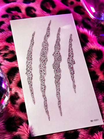 Glitter Spider Skull Leopard Star Tattoo Set