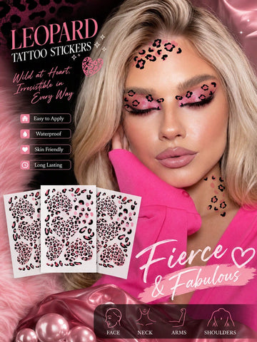 Leopard Print Halloween Tattoo Set
