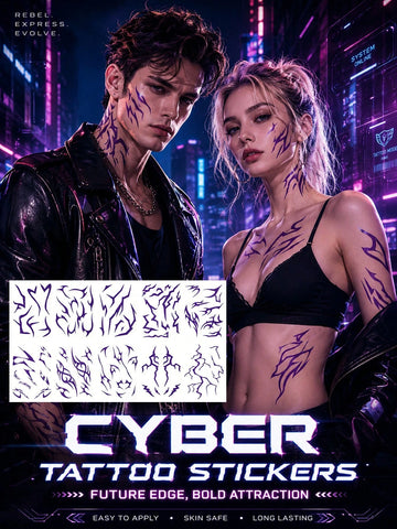 Cyberpunk Neon Tattoo Set
