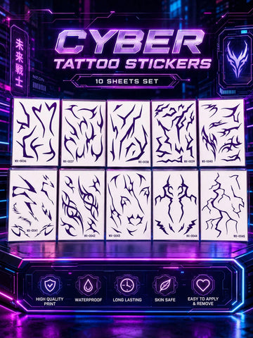 Cyberpunk Neon Tattoo Set
