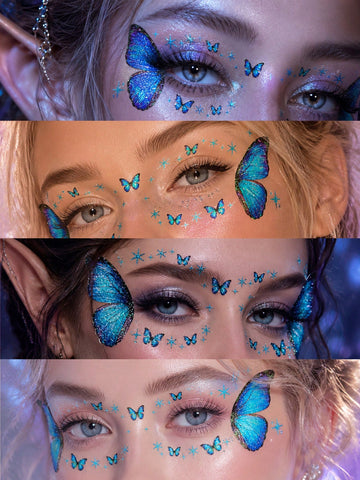 Glitter Butterfly Fairy Elf Tattoo Set