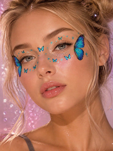 Glitter Butterfly Fairy Elf Tattoo Set