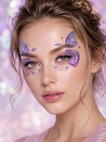 Glitter Butterfly Fairy Face Tattoo Set