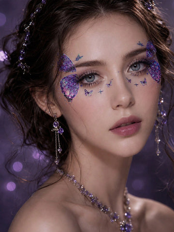Glitter Butterfly Fairy Face Tattoo Set