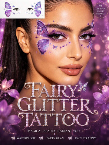Glitter Butterfly Fairy Face Tattoo Set