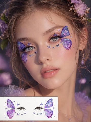 Glitter Butterfly Fairy Face Tattoo Set