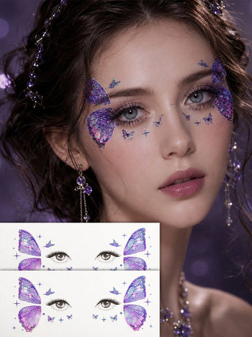Glitter Butterfly Fairy Face Tattoo Set