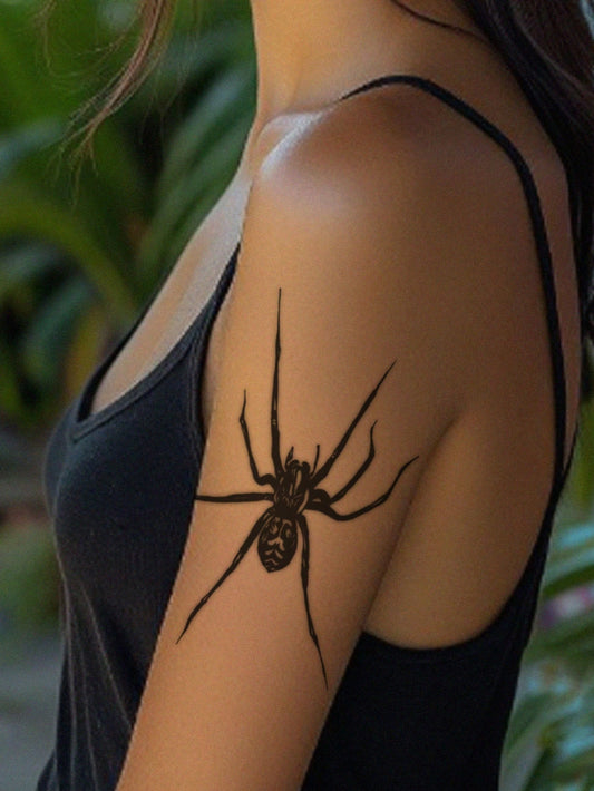 Black Spider Butterfly Mini Tattoo Sticker