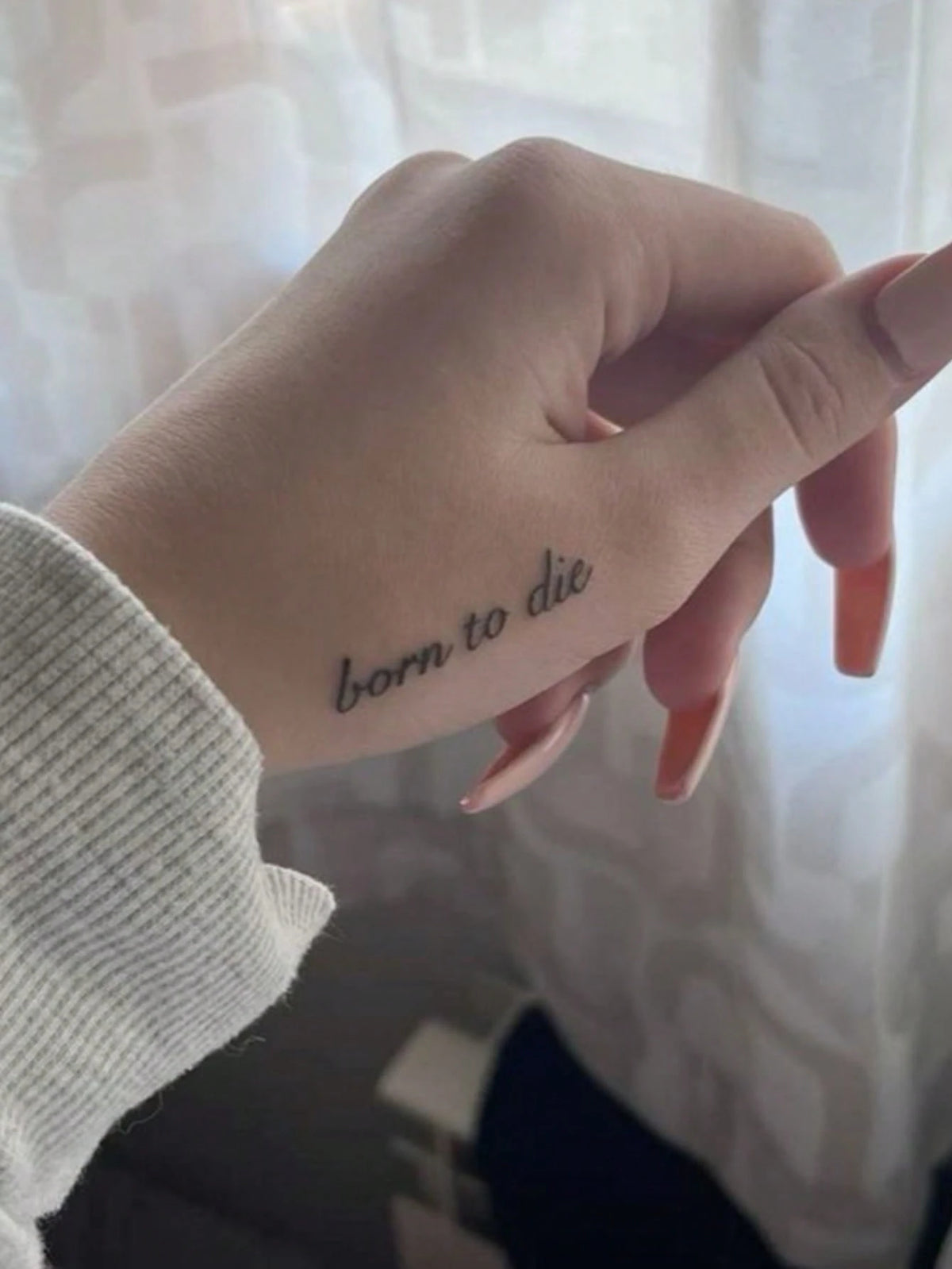Born To Die Quote Tattoo Sticker