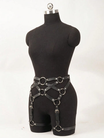 Leather Strappy Thigh Hip Harness