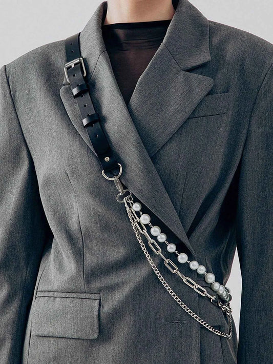 Pearl Chain Crossbody Waist Belt