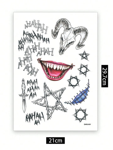 Halloween Horror Spider Goat Tattoo Set
