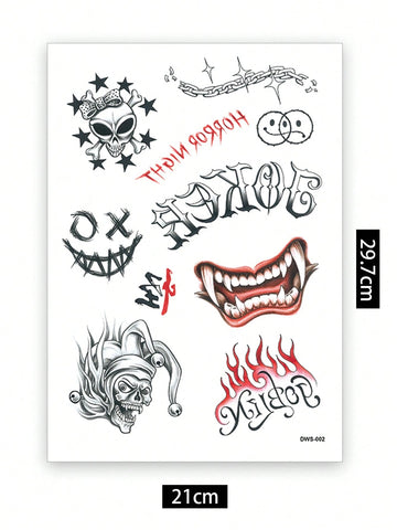 Halloween Horror Spider Goat Tattoo Set