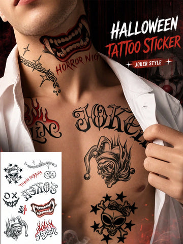 Halloween Horror Spider Goat Tattoo Set