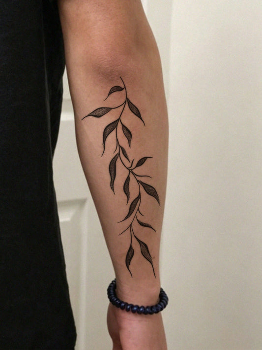 Willow Branch Stippling Tattoo Sticker