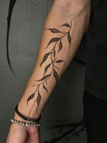 Willow Branch Stippling Tattoo Sticker