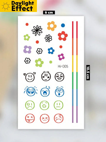 Glow-in-Dark Halloween Cute Icon Tattoo Set