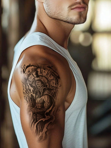 Warrior Soldier Combat Tattoo Sticker