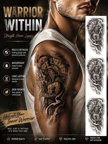 Warrior Soldier Combat Tattoo Sticker