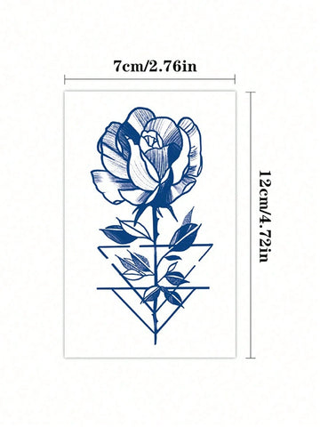 Herbal Sketched Rose Tattoo Set