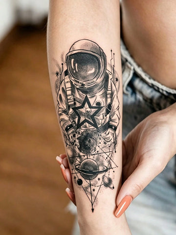 Astronaut Space Galaxy Tattoo Sticker