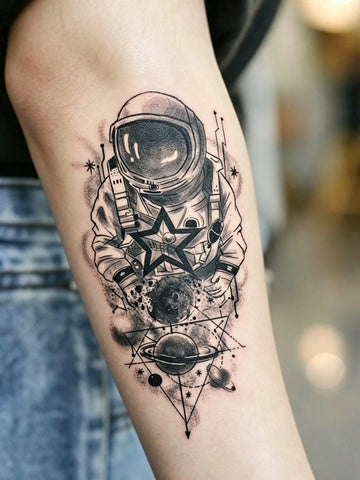 Astronaut Space Galaxy Tattoo Sticker