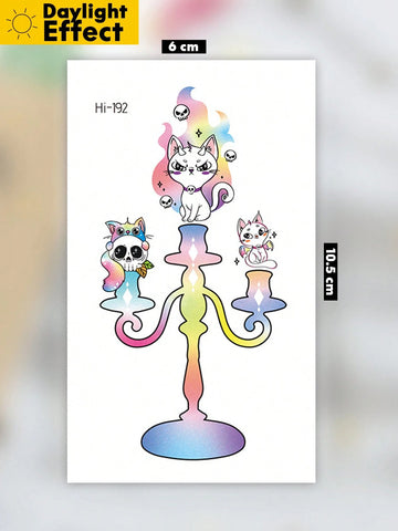 Halloween Glow Ghost Cat Tattoo Sticker