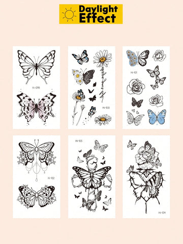 Glow-in-Dark Butterfly Neon Tattoo Sticker