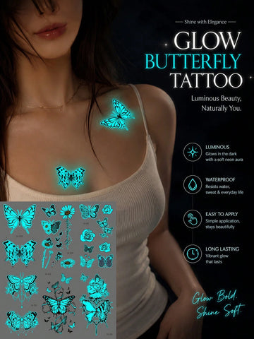 Glow-in-Dark Butterfly Neon Tattoo Sticker